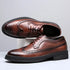 Elegant Men's Formal Dress Brogue Shoes - Slip-On British Gentleman Oxfords for Weddings and Special Occasions